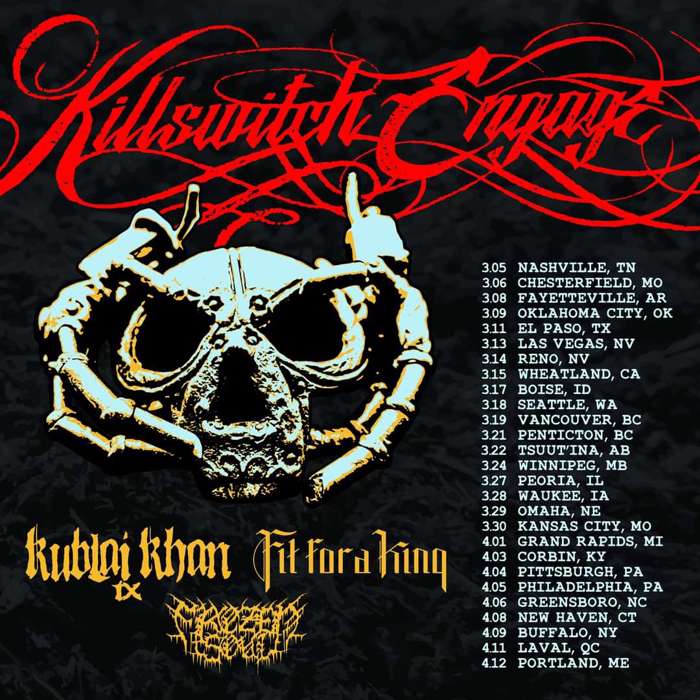 Killswitch Engage announce North American tour for Spring